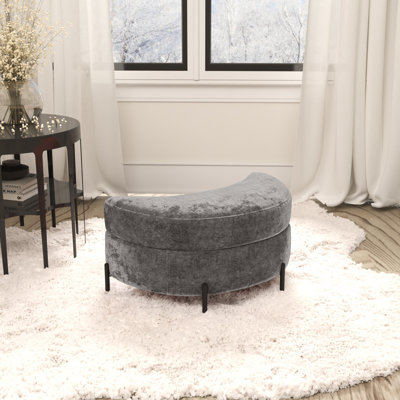 Chenille Storage Ottoman