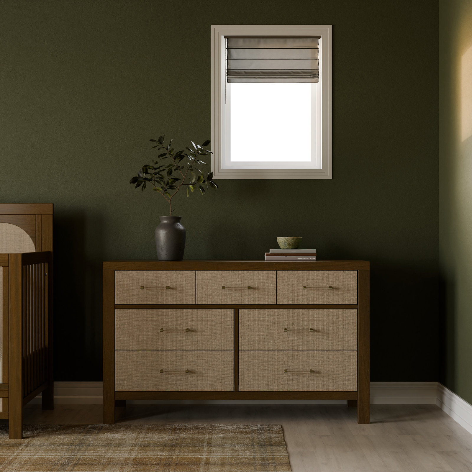 Eloise 7-Drawer Dresser, Natural Walnut/Performance Sand Eco Weave