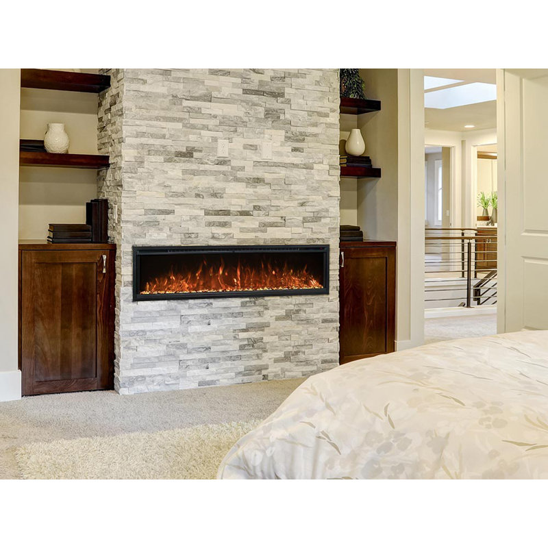 Modern Flames Spectrum Slimline Recessed or Wall Mounted Electric Fireplace, 17" H x 73.75" W x 4.75" D