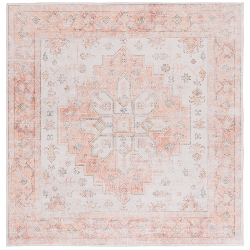 Maritess Machine Washable Southwestern Rug, Square 6'