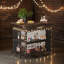Meuble-bar de coin, table de bar avec porte-verres et tablettes de rangement-544654905