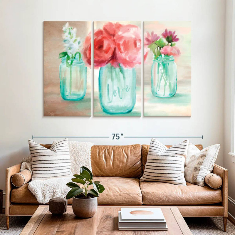 Trio de fleurs Harnek, H 42 po x l 65 po