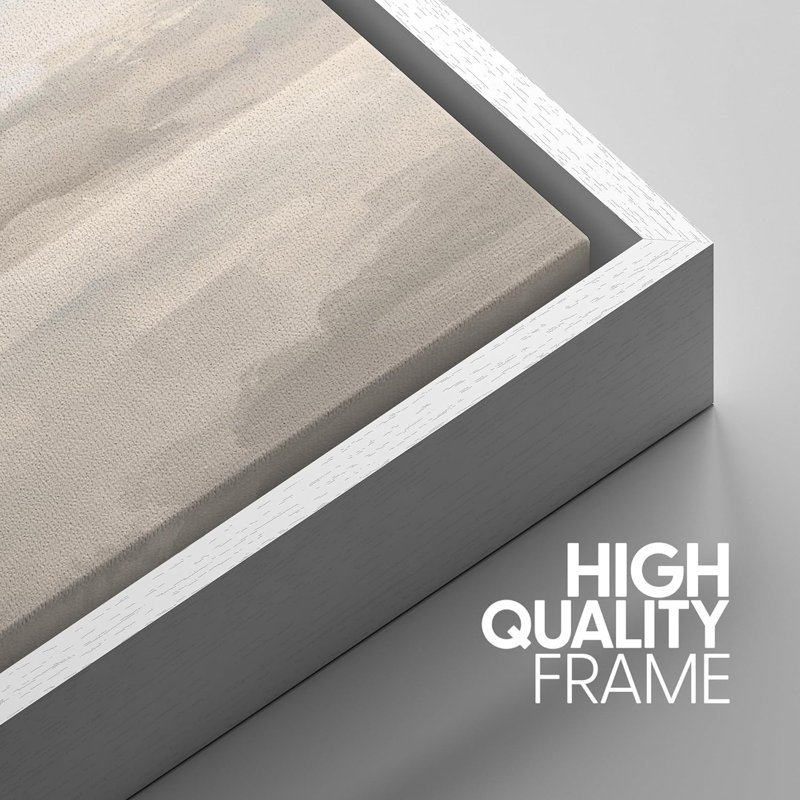 «Pastel Watercolor Cloudy Sky Grey Abstract Landscape», reproduction de tableau encadrée sur toile 3 pièces