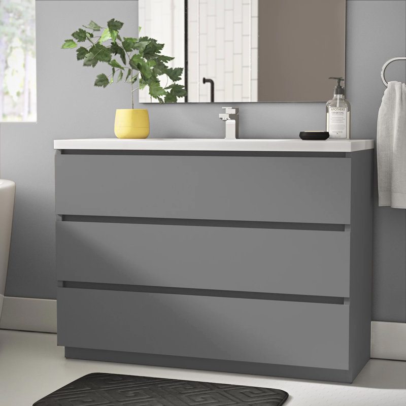 Ensemble de meuble-lavabo simple 47 po Hargrave, Gris lustré