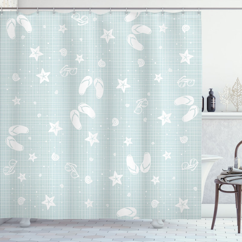 Ensemble de rideau de douche + crochets, H 75 po x l 69 po