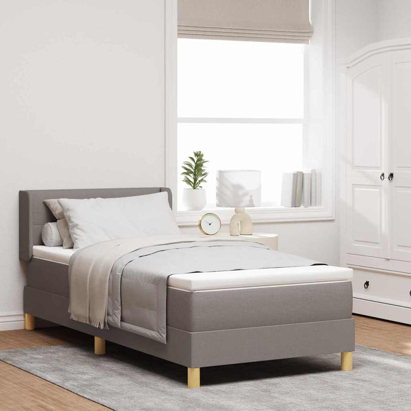  Lit sommier tapissier avec matelas taupe 35,4 "x 74,8", Taupe / or