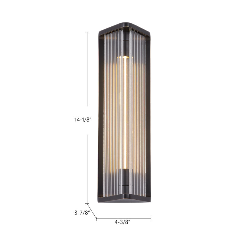 Sabre 1 - Light LED Bath Bar, Ribbed Glass/Urban Bronze