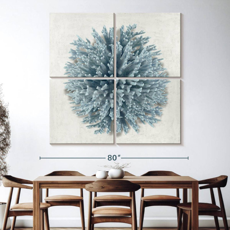 Bleu corail Brampt I, H 74 po x l 74 po