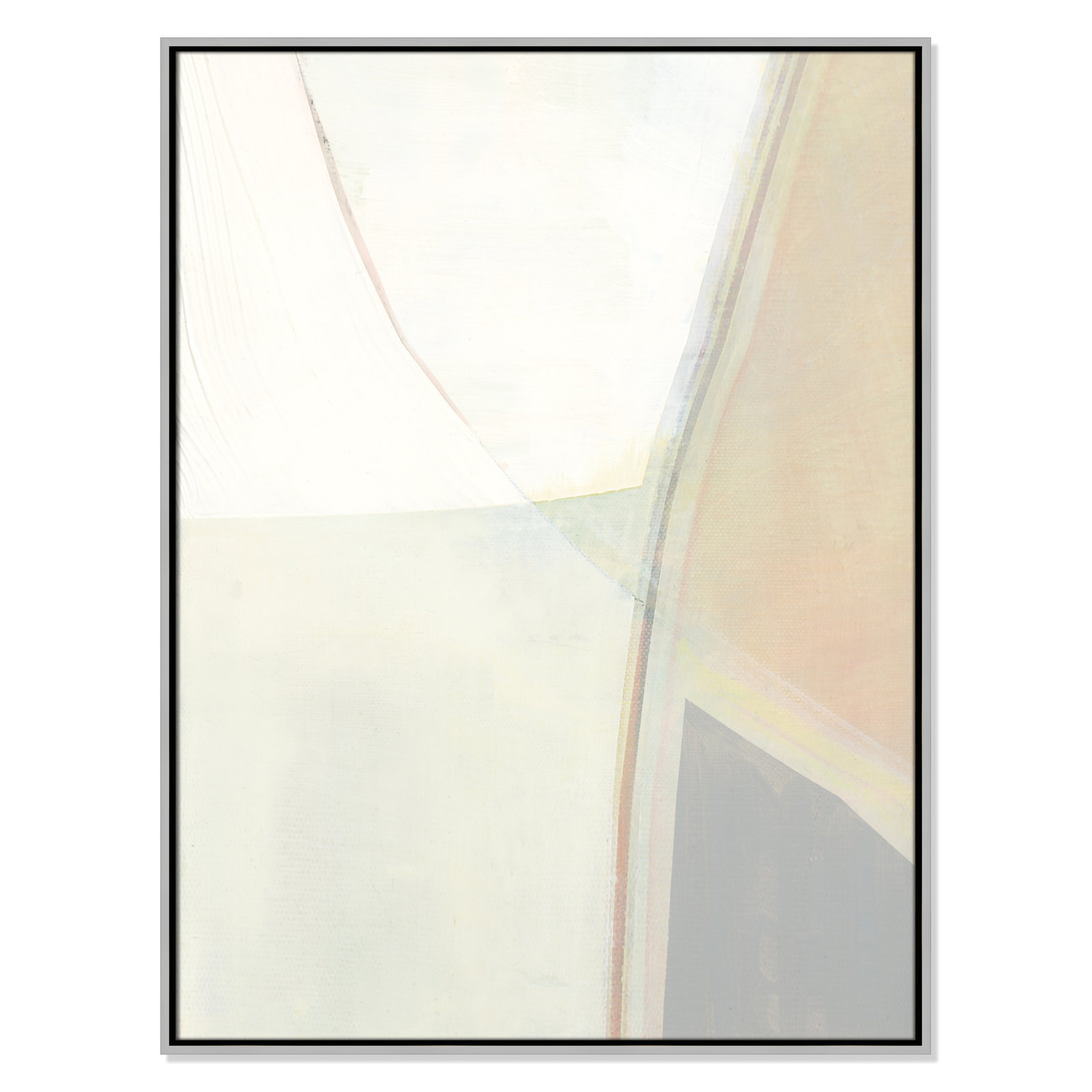 Alexandria "In Neutral II" Painting by Cartissi, 41.5" H x 31.5" W x 2" D, Silver Framed Canvas