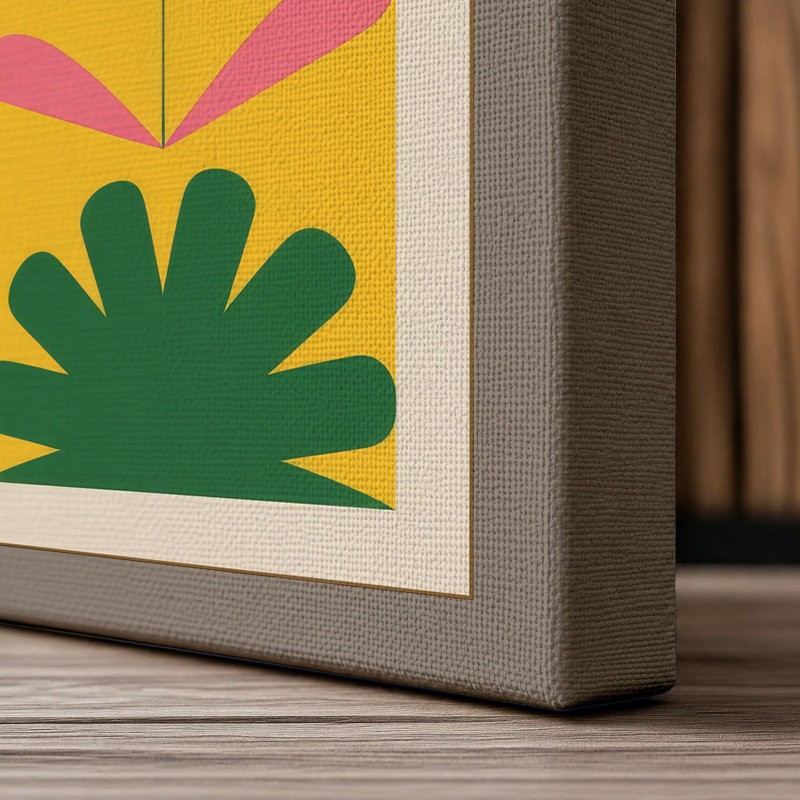 Paper Garden Botanical - Wrapped Canvas, 24x16 - 61.0 x 40.6 cm, Taupe Border
