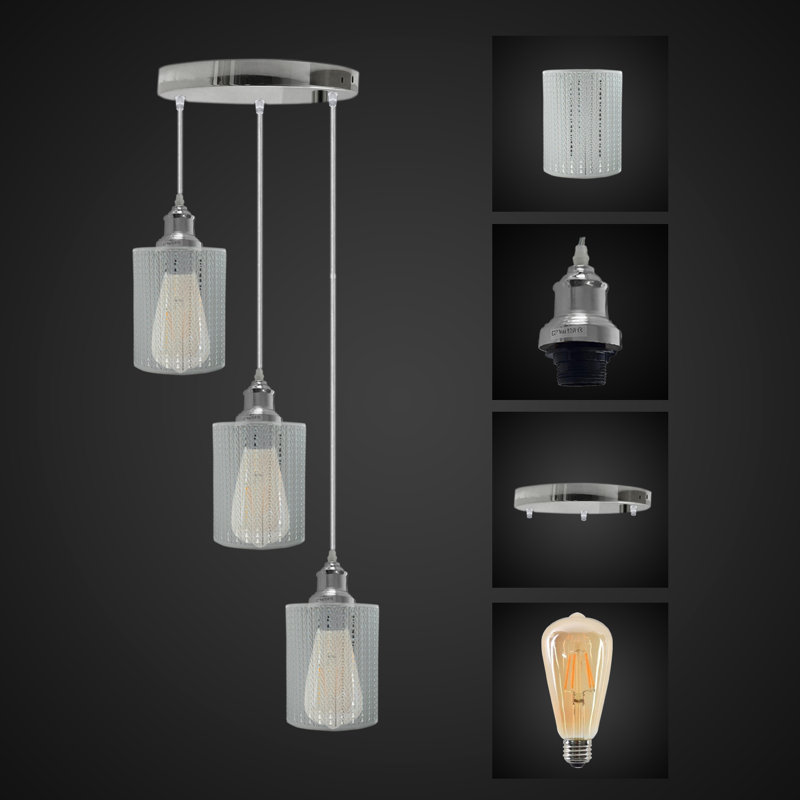 Farsam 3 - Light White Cluster Pendant