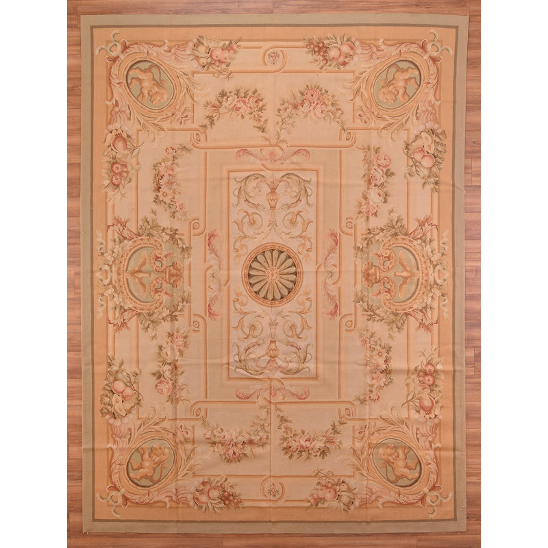 Tapis en laine beige noué à la main Original Original