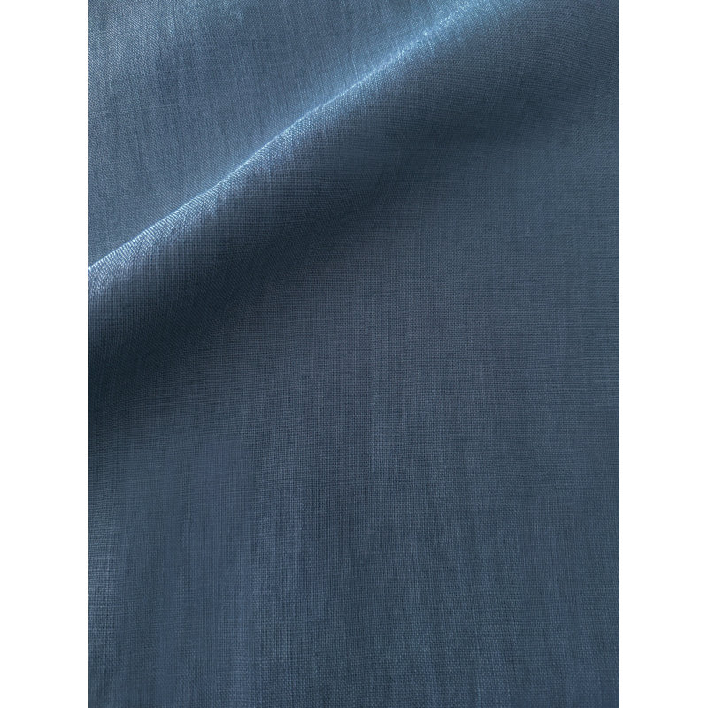 Oreiller en lin bleu marine 13 po x 30 po avec insert en duvet, Marine Blue
