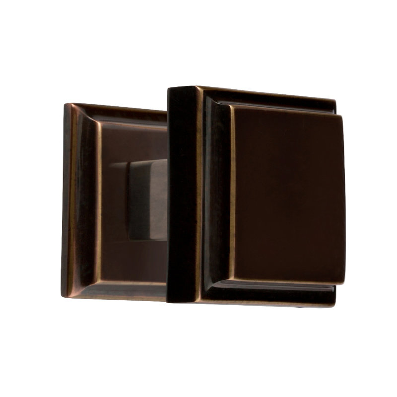Alhambra Square Knob, 1.26" H x 1.25" W x 1.25" D, Brushed Brass