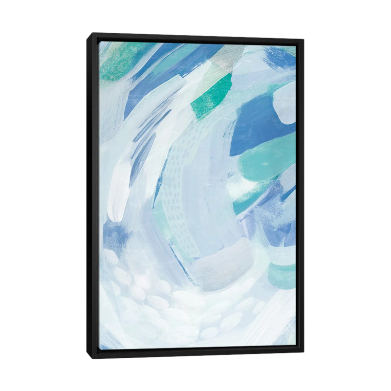 Reproduction d’art « Under The Wave II » par Grace Popp, Pas de tapis, H 40 po x l 26 po x P 1,5 po, Toile avec cadre noir