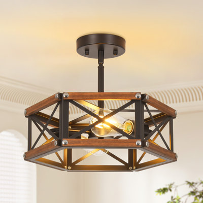 2 - Light Dimmable Semi Flush Mount