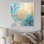 Divine mandala délicat or délicat turquoise - Boho Mandala, art mural sur toile