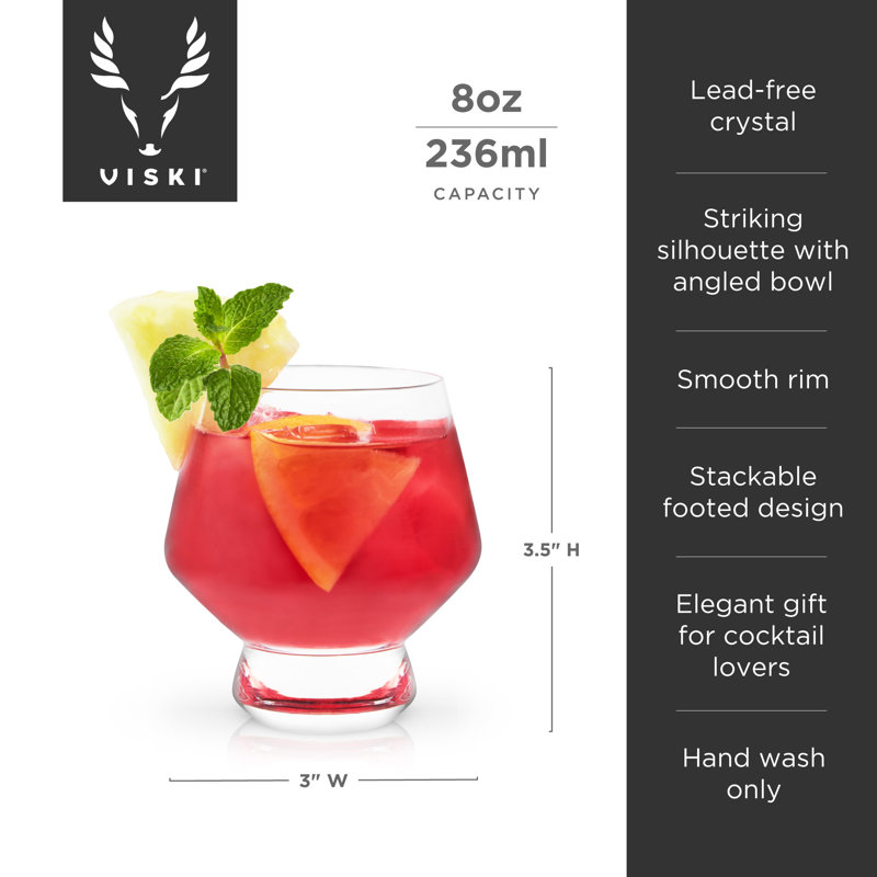 Footed Crystal Punch Glasses