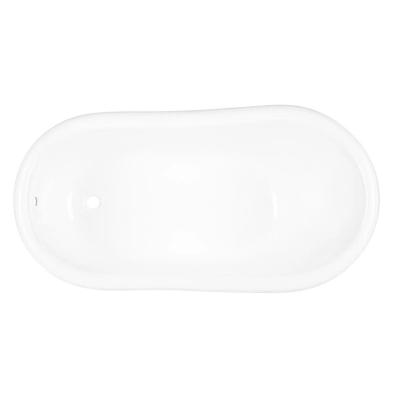 Erica 57" Clawfoot Soaking Cast Iron Bathtub, White