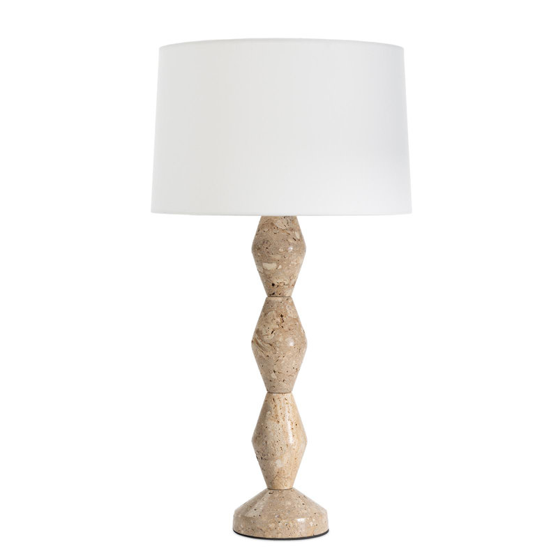 Lampe en travertin Crew, Blanc