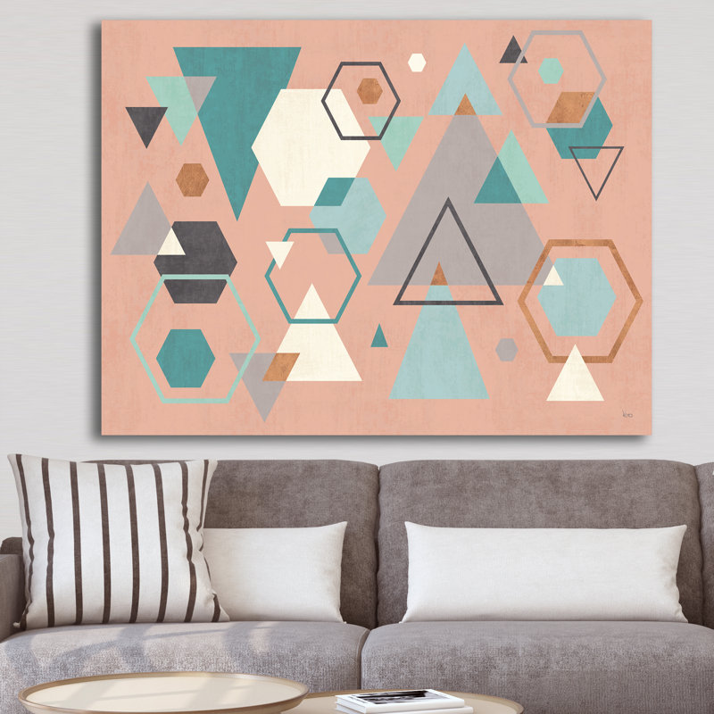 «Geometric Hexagons Motif I», reproduction d'art sur toile tendue, H 12 po x l 20 po x p 1 po