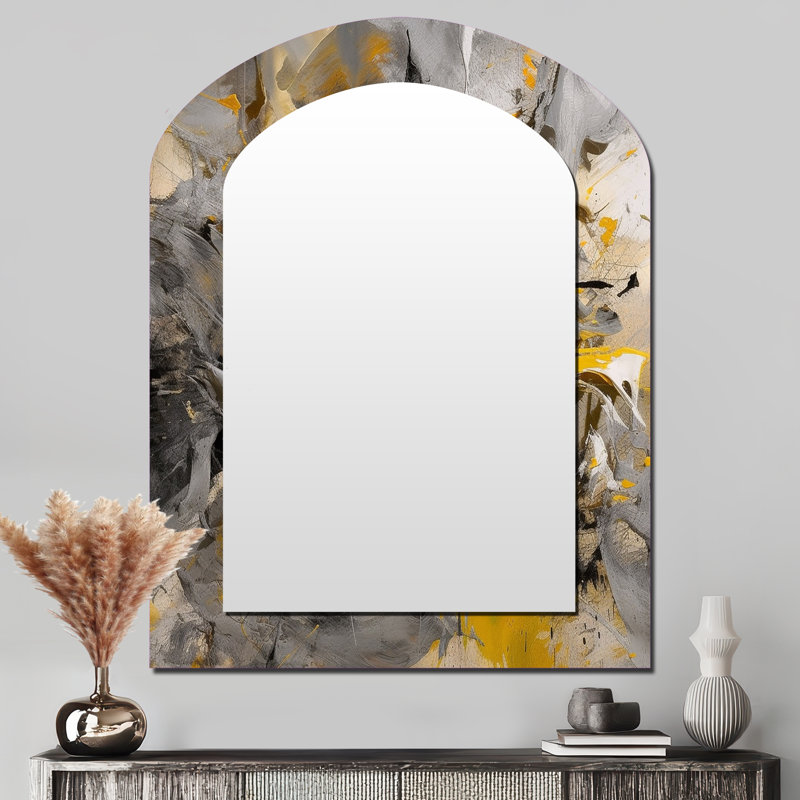 Moutarde jaune et gris vif III, 43 po x 33 po