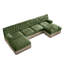 Canapé modulaire 4 places avec 2 repose-pieds Cloud, jupe à pampilles, conception capitonnée, mousse haute densité, base ergonomique en bois, vert-2018282909
