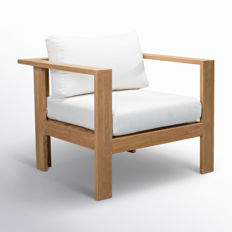 Sonoma Teak Outdoor Lounge Chair , Sunbrella® Cushions Included, Cast Lagoon Sunbrella® Plainweave