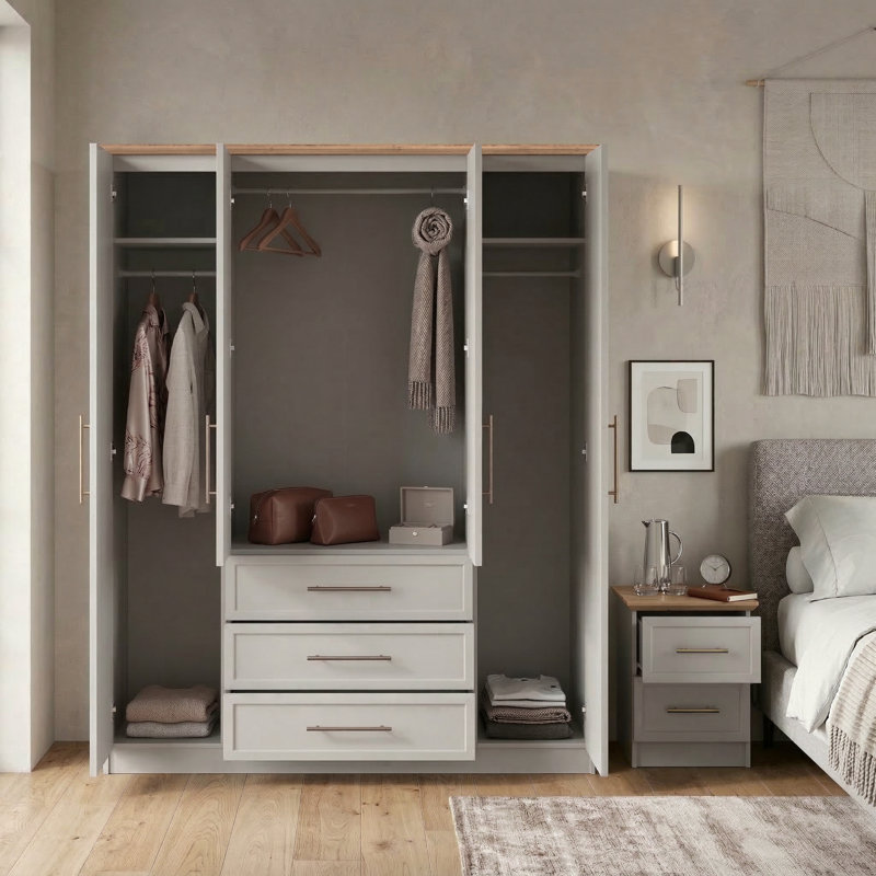 Cleverton Mirage Bedroom Set, Light Grey