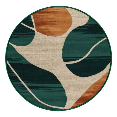 Tapis vert aquarelle lavable à la machine