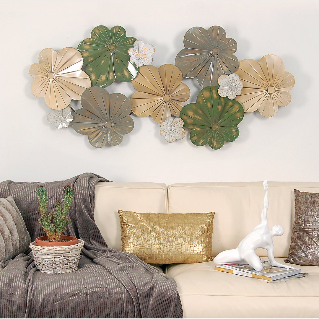 Stylized Leaves Composition Metal Painting Wall Décor