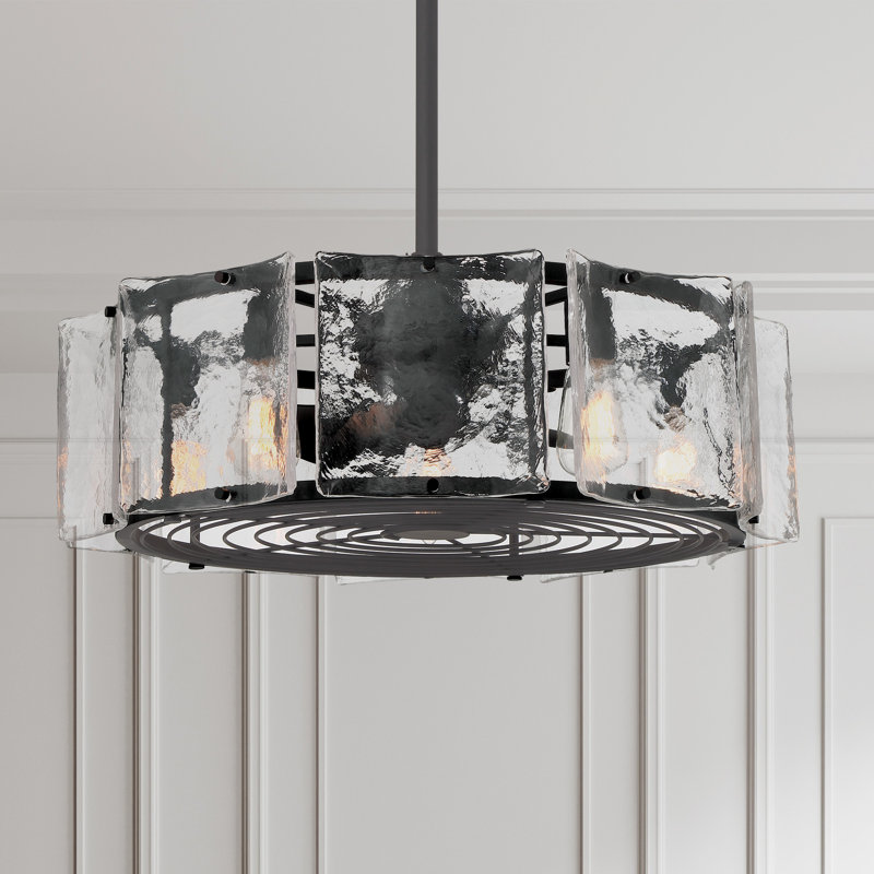 Genry 5-Light LED Fan D'Lier, Matte Black