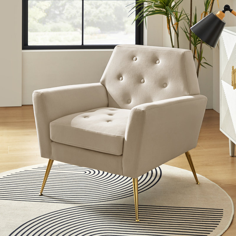 Chaise d'appoint Thaddeus, Velours havane