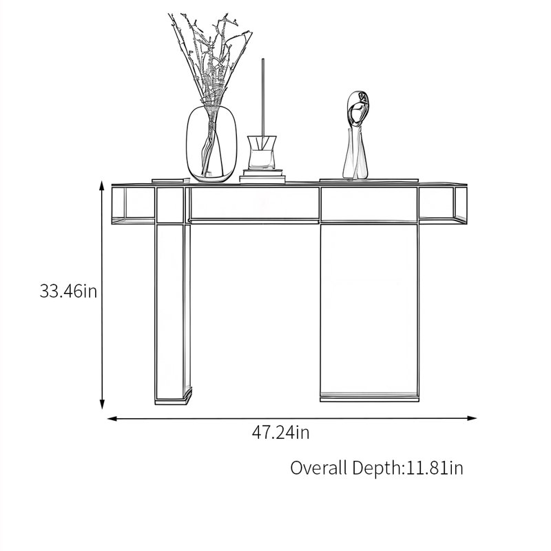 Console créative de style italien, H 33,46 po x l 47,24 po x P 11,81 po