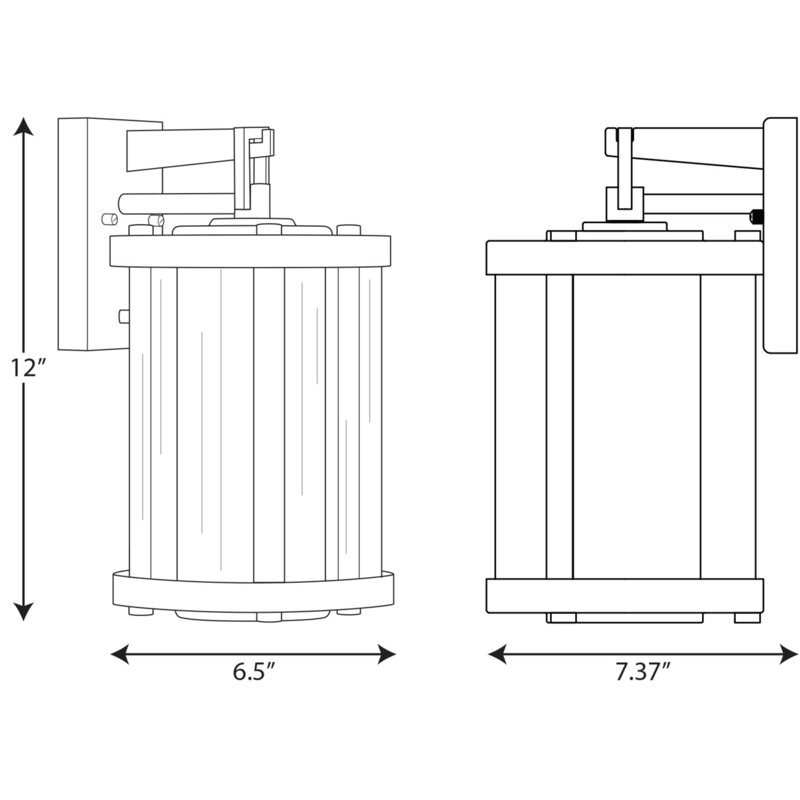 Lanterne murale d'extérieur Hawwa, H 12 po x l 6,5 po x P 7,37 po