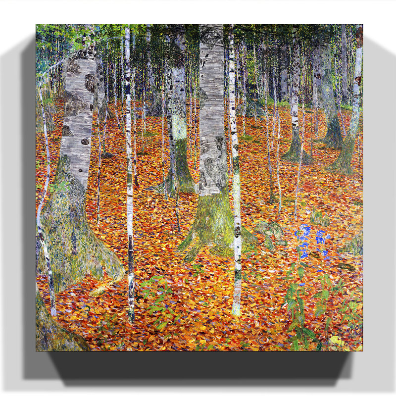 Birch Forest by Gustav Klimt - Wrapped Canvas, 35cm H x 35cm W x 3cm D