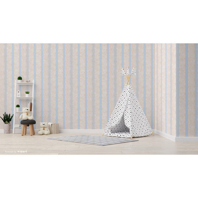Dolphin Stripe 10m x 53cm Wallpaper Roll, Blue