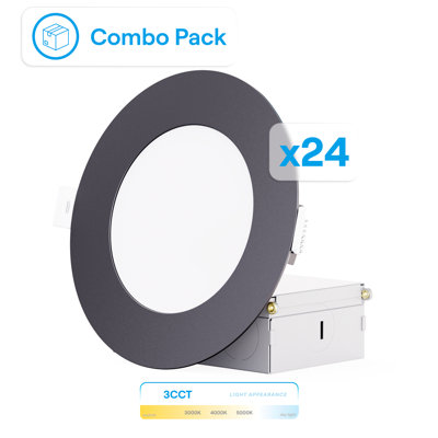 Ensemble de plafonniers encastrés à DEL de 4 po Infibrite Thin