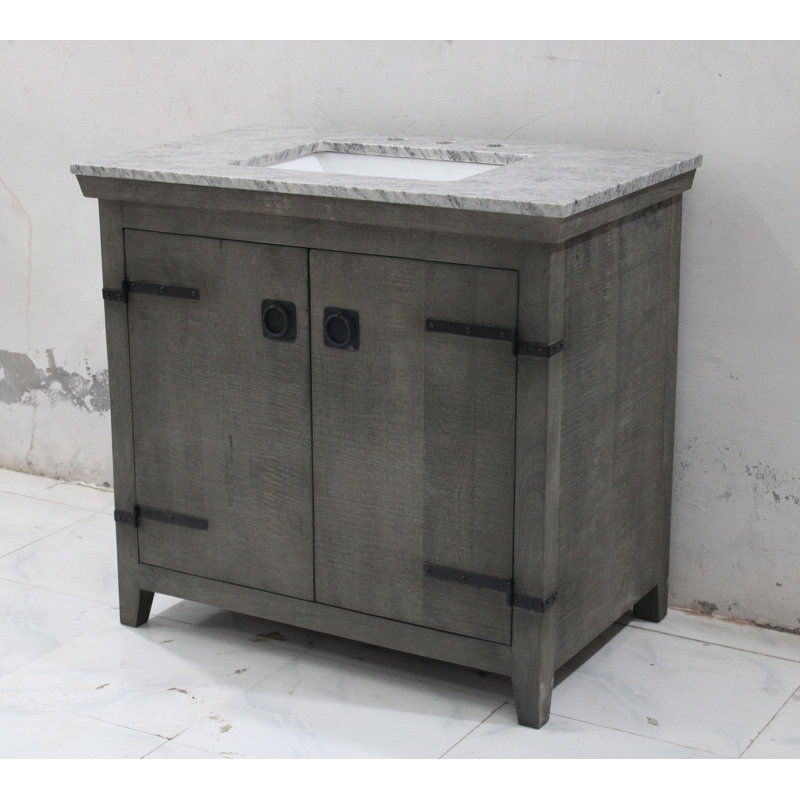 Ensemble de meuble-lavabo simple 36 po Ono, Gris, Gris foncé