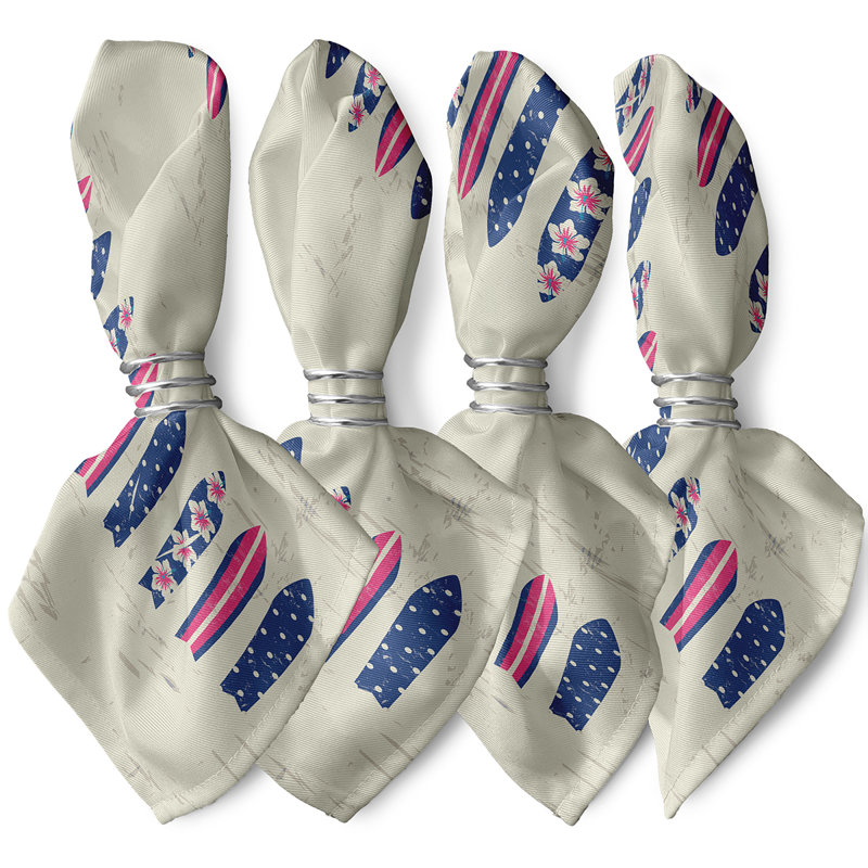 Ensemble de serviettes 4 pièces Allbritton Triple Surf, L 18 po x L 18 po, Bleu