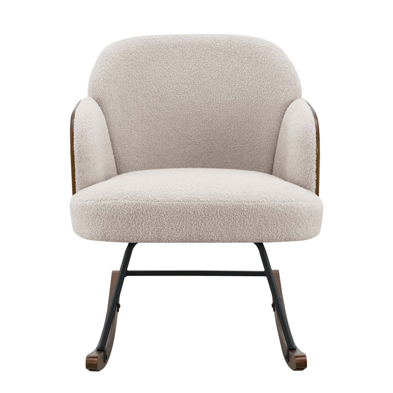 Chaise berçante rembourrée Valera, Beige