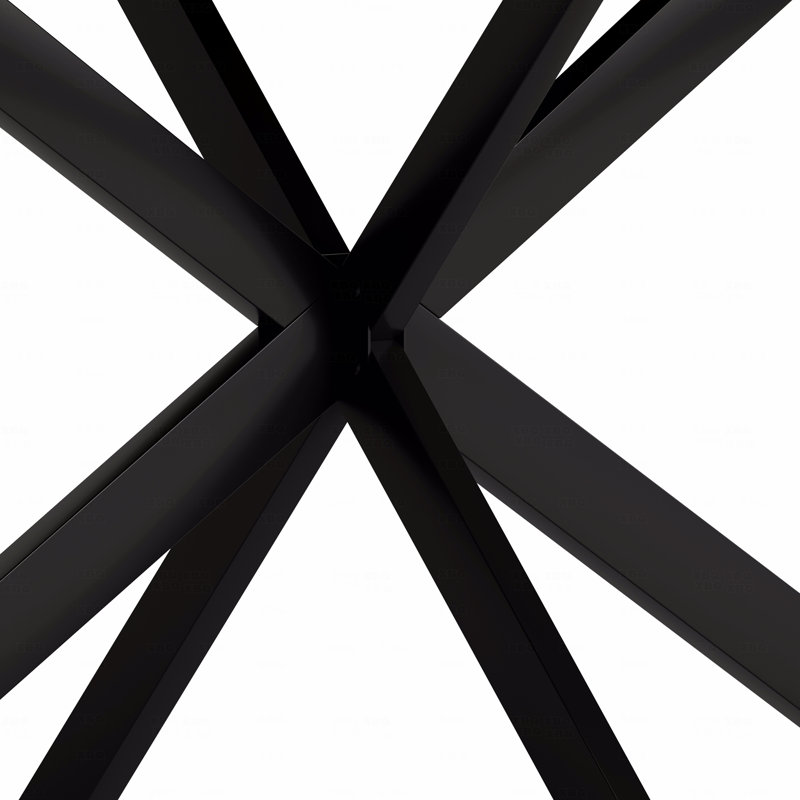 Extendable Rectangular Dining Table, Retro Rectangular Dining Table,Black Fine Sand Cross Iron Foot Base Dining Table, With Storage Box.