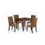 L'ensemble de table de salle à manger 5 pièces pour 4 personnes comprend une table de cuisine carrée et 4 chaises de salle à manger Parson en tissu brun, acajou-1111903903-1111903902-1111947599