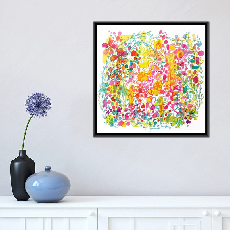 «Bubble Garden» par Stephanie Corfee, impression sur toile, H 18 po x l 18 po x P 1,5 po, Toile avec cadre noir, Pas de tapis