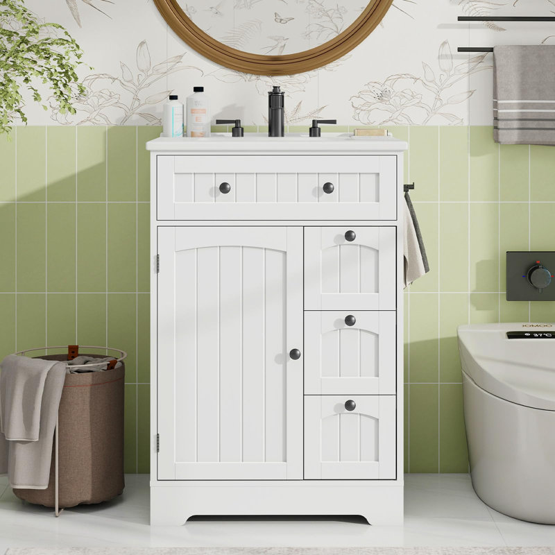 Ensemble de meuble-lavabo autoportant avec 4 tiroirs