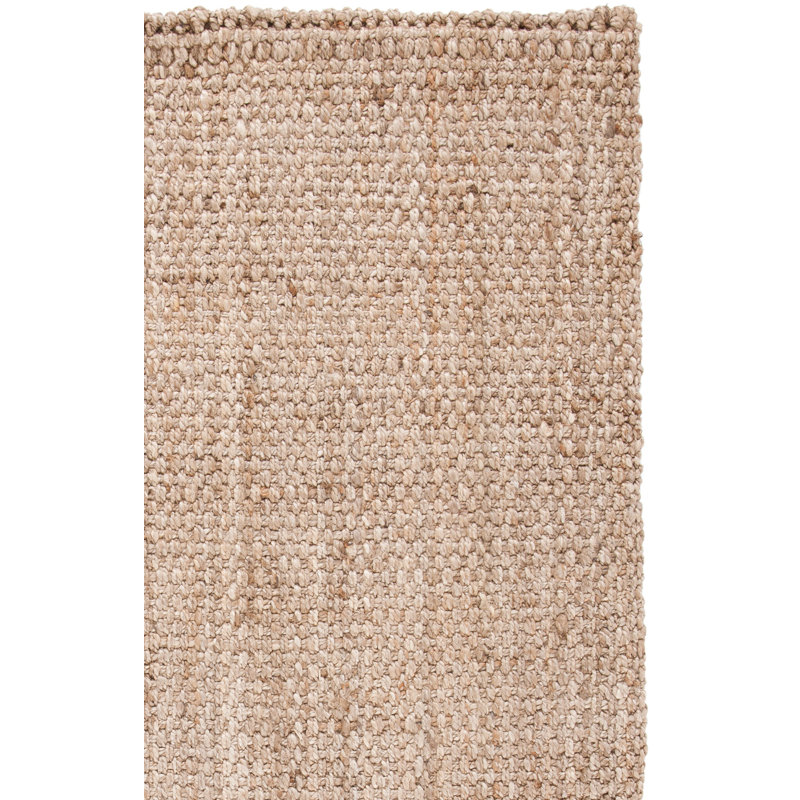 Waldoboro Abstract Handmade Tufted Jute Beige Area Rug, Rectangle 4' x 6'