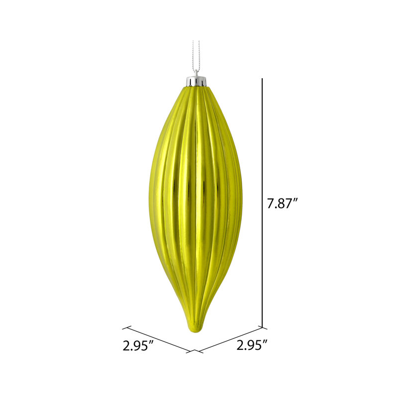 Ornement en forme de fleuron 8 po nLine, Vert lime brillant