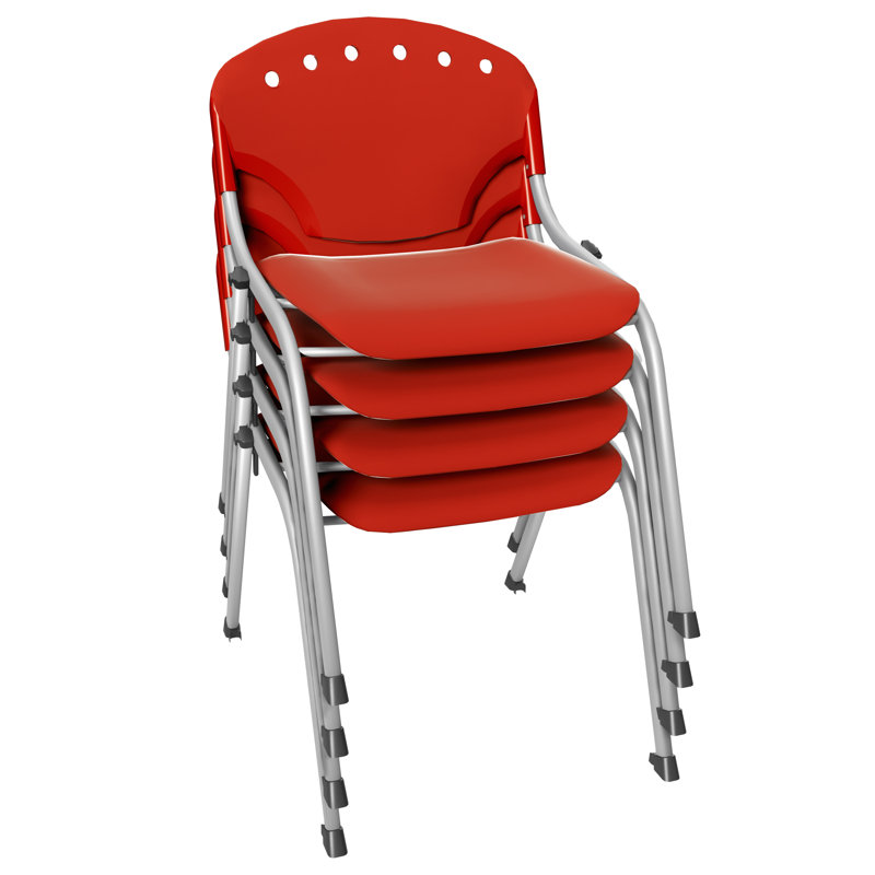Chaise empilable sans accoudoirs Regency Rico Classroom, Rouge, Non