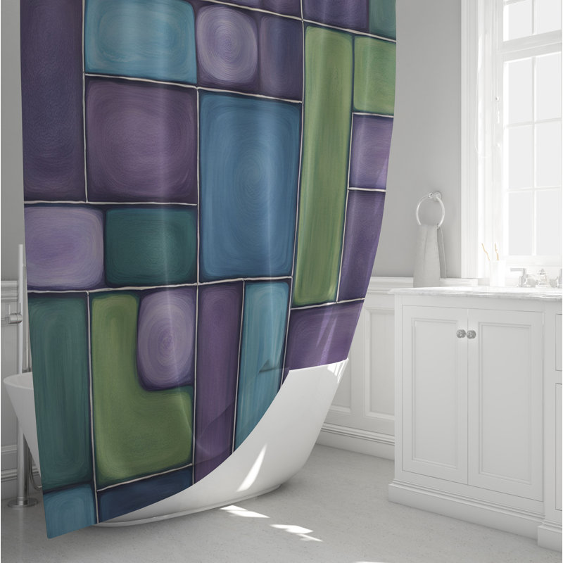 Rideau de douche abstrait Giota, H 83 po x l 70 po