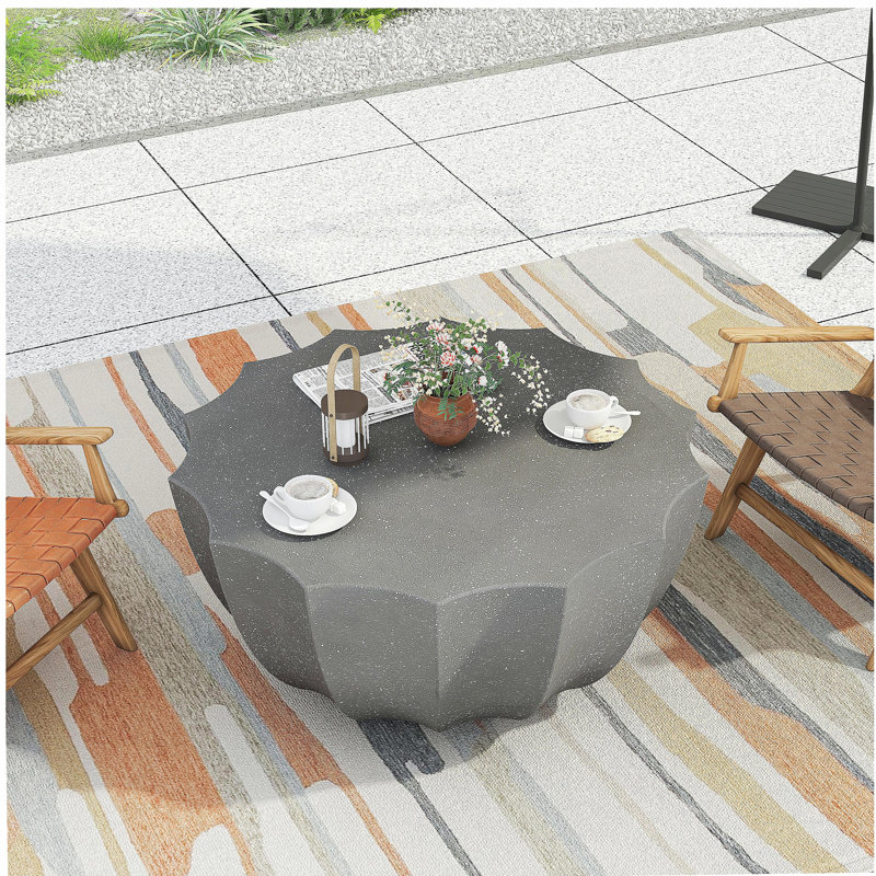 Table basse d'extérieur imperméable 35,43 po, Gris